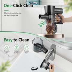 Prettycare Cordless Vacuum Cleaner,30Kpa 40min 6-in-1 Upright Stick Vacuum Cleaner for Pet Hair Carpets Floors with LED light