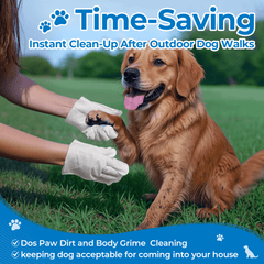 Moonsun 20 Pcs Pet Wipes for Dogs & Cats, Plant-Based Deodorizing Glove Wipes, Hypoallergenic & Alcohol-Free, No Rinse for Paws & Body