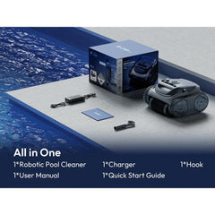 Bubot 700 Pool Cleaner Robot, Robotic Cordless Pool Vacuum w/Superior Suction, 210-Min Runtime Triple Motors, Smart Navigation, APP Control（Silver）