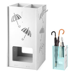 ALILYY Umbrella Holder Square Free Standing Umbrella Rack Decorative Umbrella Holder Bin Multipurpose Walking Sticks Holder for Umbrella Cane Entryway Home Office,Black