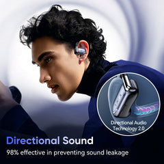 VEAT00L T26 Open Ear Earbuds, Bluetooth 5.4 Wireless Headphone,Lightweight,Air Conduction Earphones,Powerful Sound,ENC Mic Clear Call,Wireless Earbuds with Ear Hooks,IPX7,56H Playtime,Running,Workout